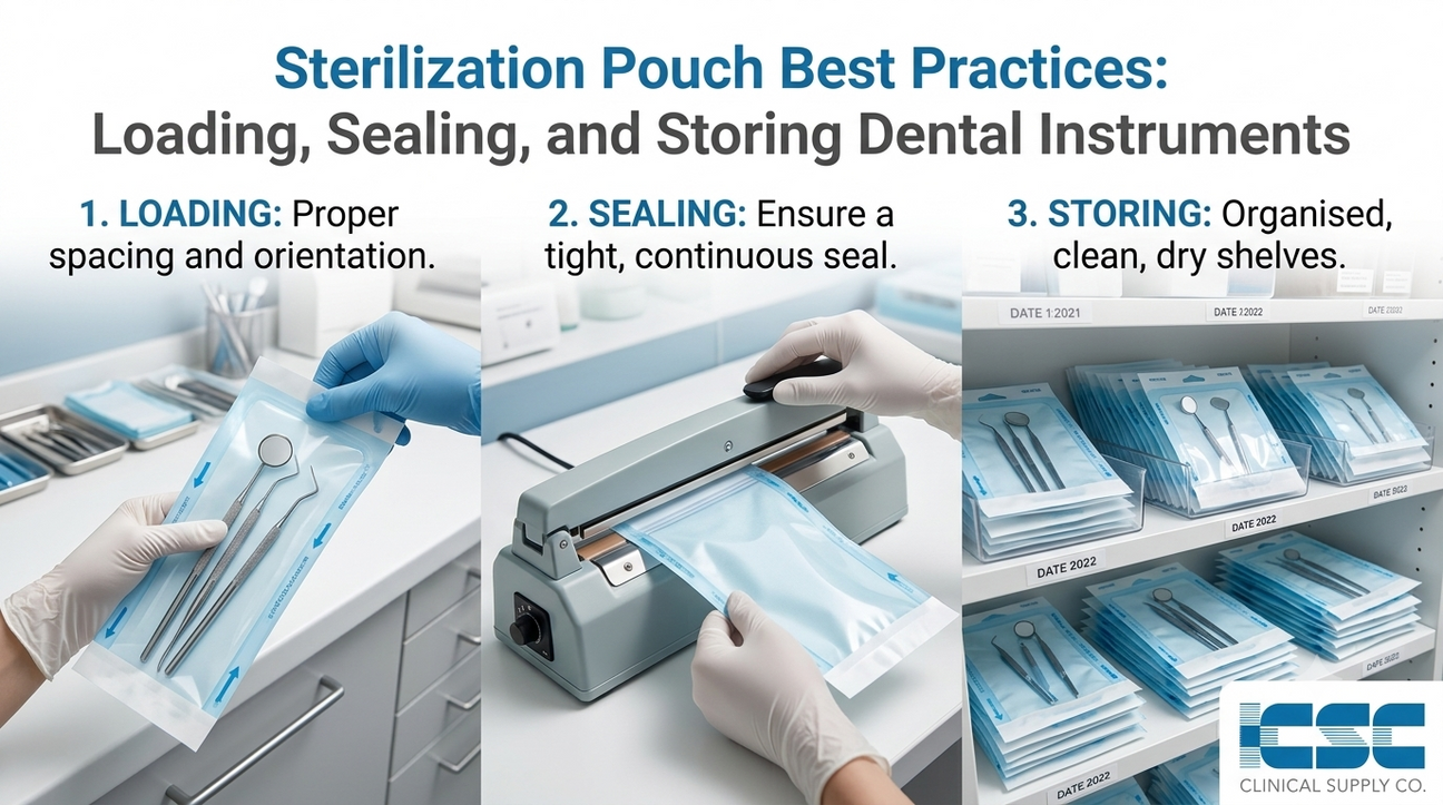 Sterilization Pouch Best Practices: Loading, Sealing, and Storing Dental Instruments