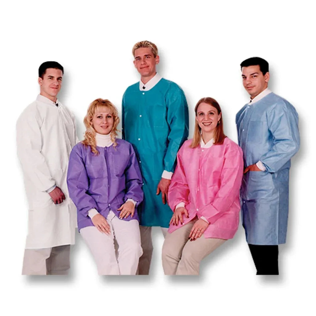Extra-Safe SMS Lab Jacket Knee Length, X Large, Washable, 10 per pack