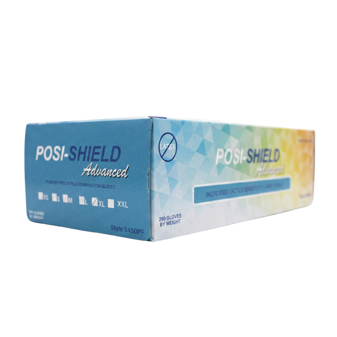 Posi-Shield Advanced™ Low Dermatitis Nitrile: Violet Blue Exam Gloves for Sensitive Skin, 200 per box