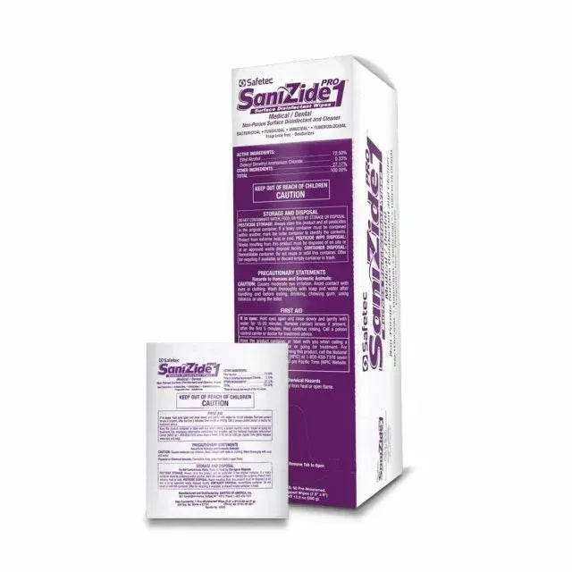 Disinfectant, Sanizide Pro, wipes, 50 wipes per box, sold by the box
