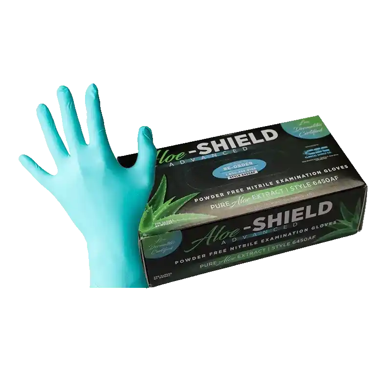 🎁 Aloe-SHIELD Advanced® Low Dermatitis: Aloe-Infused Green Nitrile Exam Gloves, 200 per box (100% off)