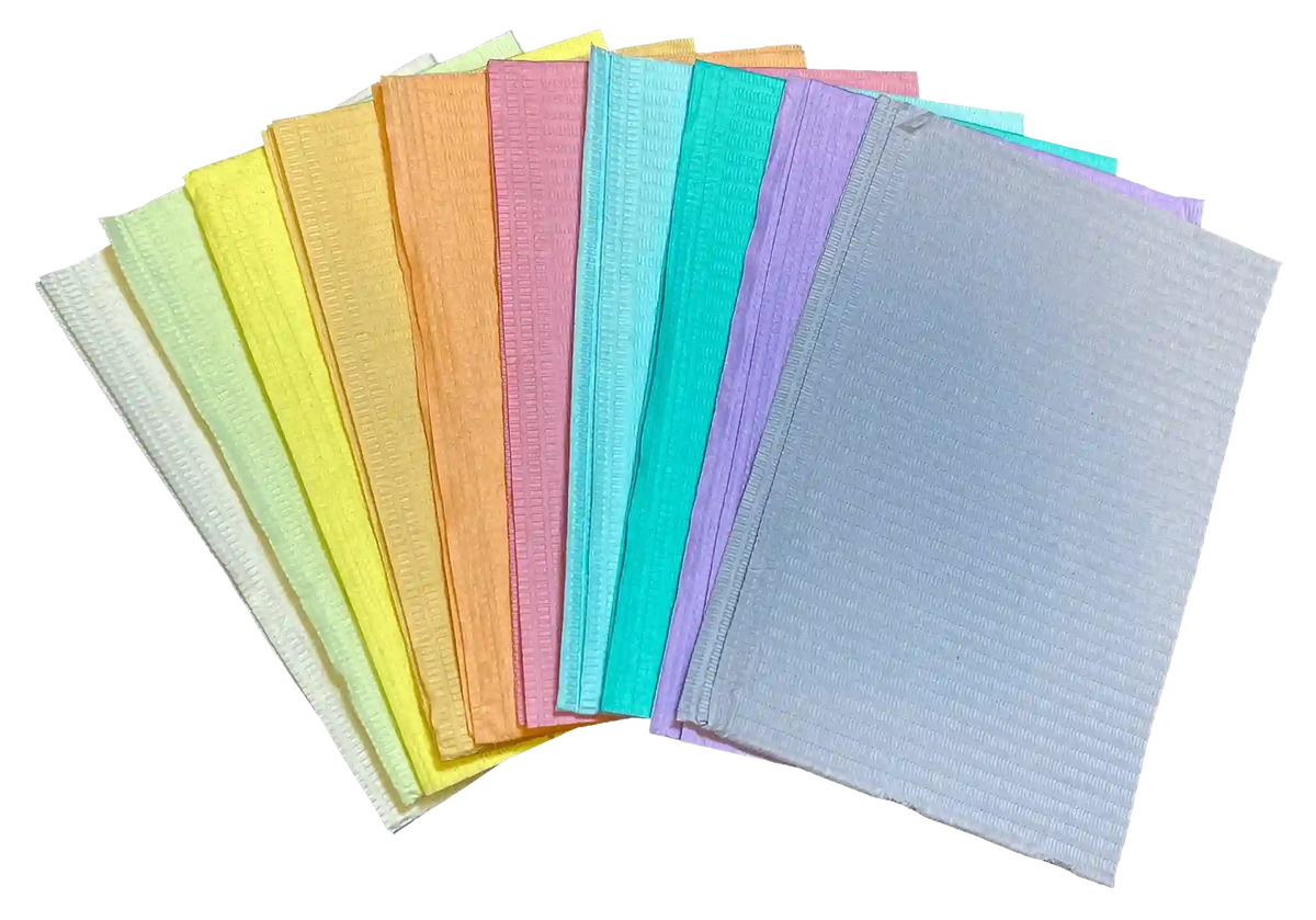 2-Ply Patient Bibs + Poly Back (Patient Towels), 13" X 18", 500 per case