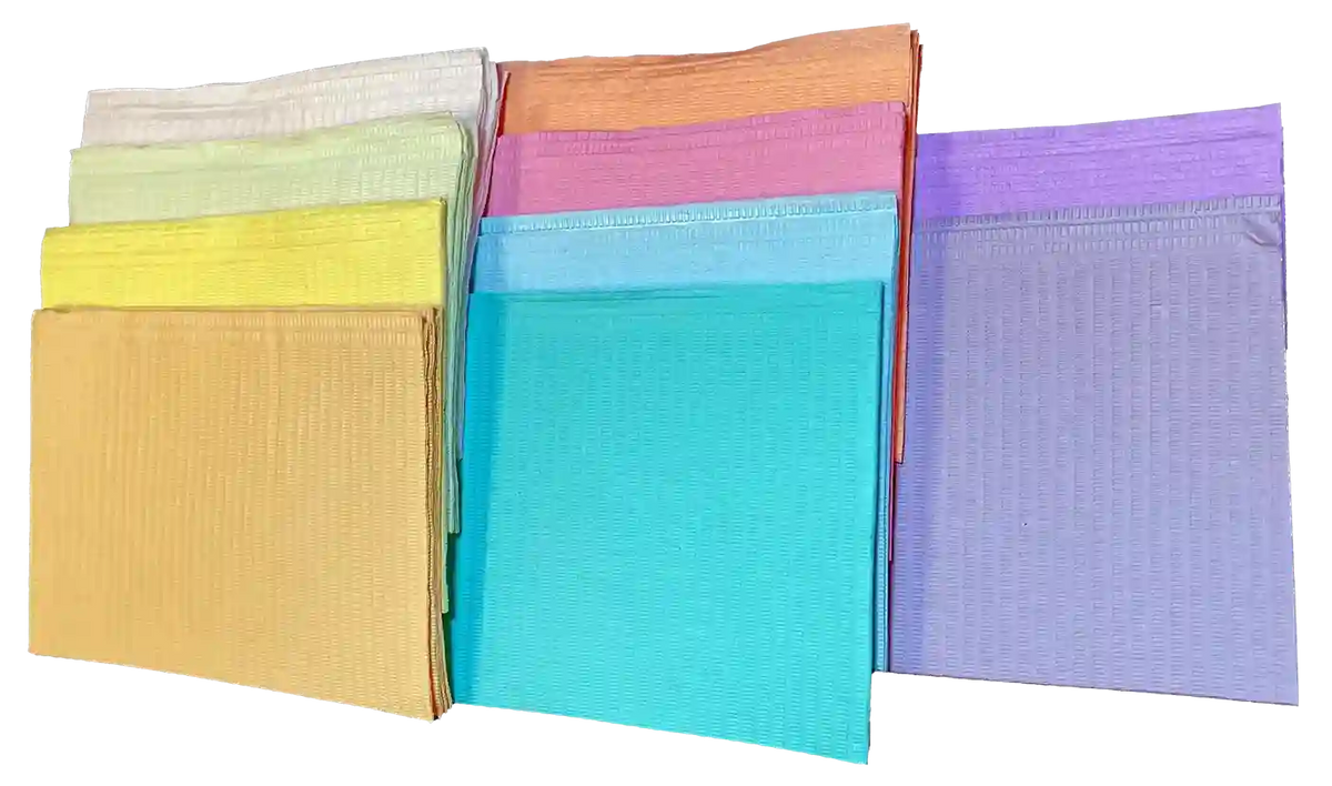 3-Ply Patient Bibs + Poly Back (Patient Towels), 13" X 18", 500 per case