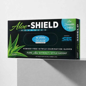 SAMPLE OF Aloe-SHIELD Advanced® Low Dermatitis: Aloe-Infused Green Nitrile Exam Gloves, 200 per box (Copy)