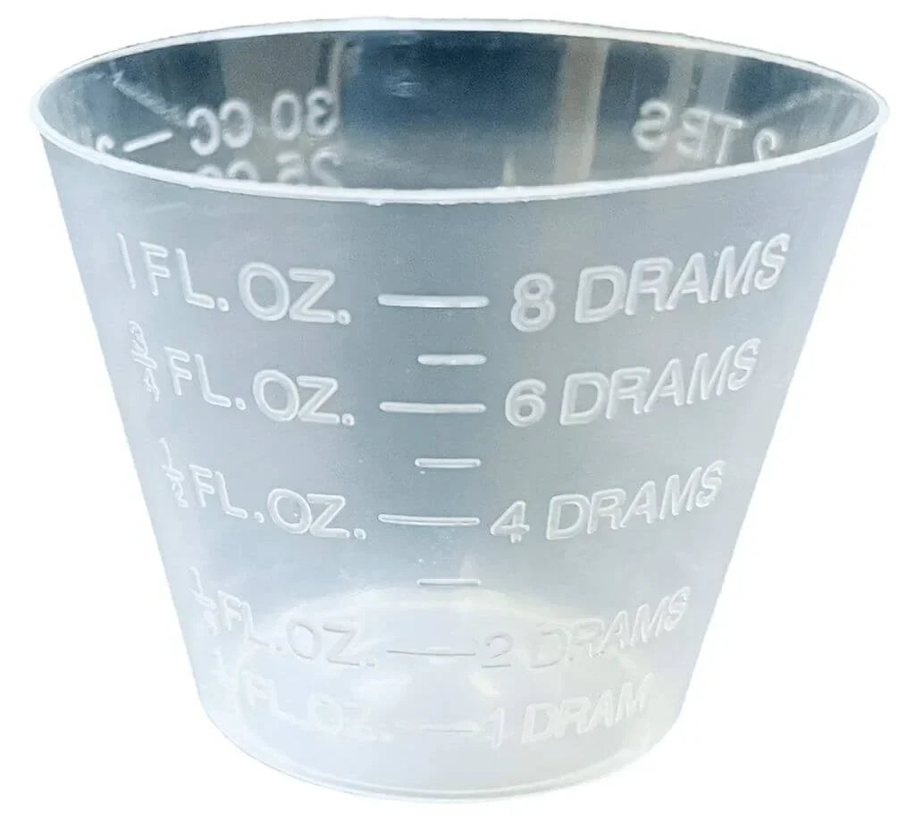 1 oz. Medicine/Mixing Cups - Clear Plastic, Sleeve of 100