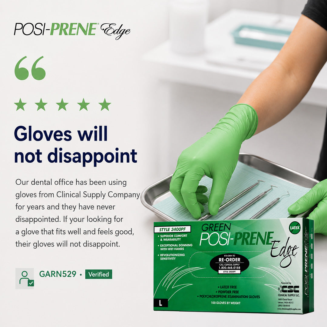 Posi-Prene Edge® Green: Polychloroprene Thin Film Technology for Enhanced Performance, 100 per box