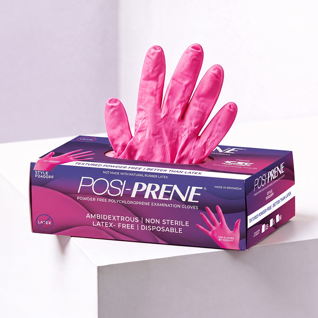 Posi-Prene® Pink Perfection: Powder/Latex-Free Polychloroprene Exam Gloves, 100 per box
