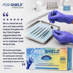 Posi-Shield Advanced™ Low Dermatitis Nitrile: Violet Blue Exam Gloves for Sensitive Skin, 200 per box