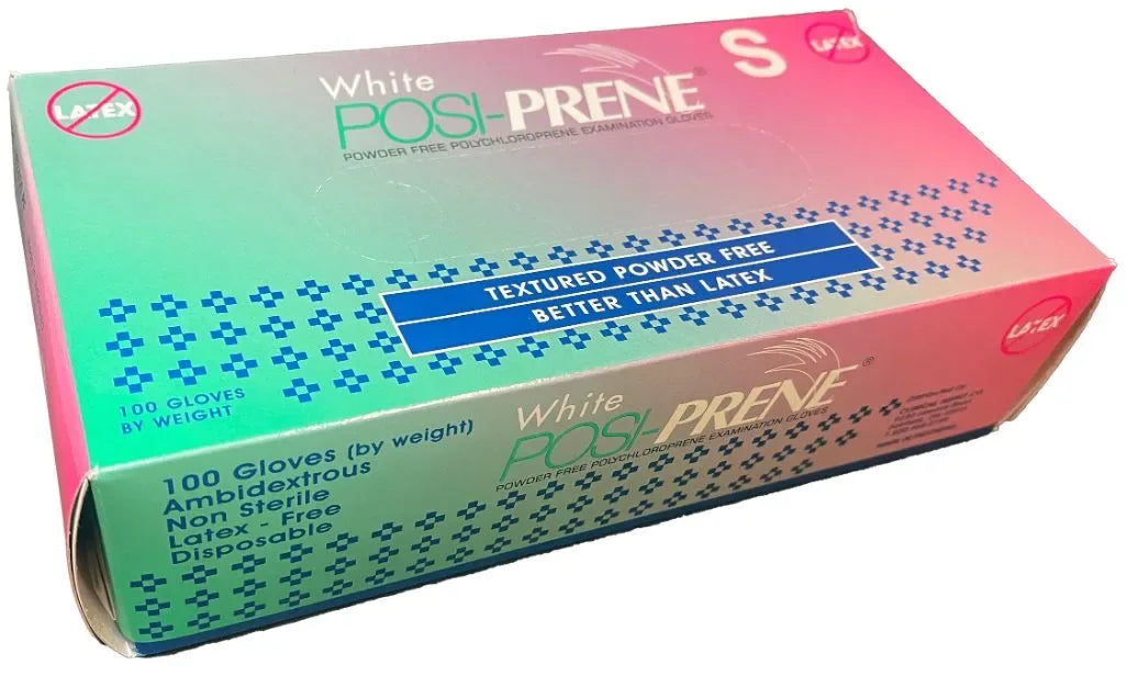 Posi-Prene® White Wonder: Powder/Latex-Free Polychloroprene Comfort Exam Gloves, 100 per box - Clinical Supply Company