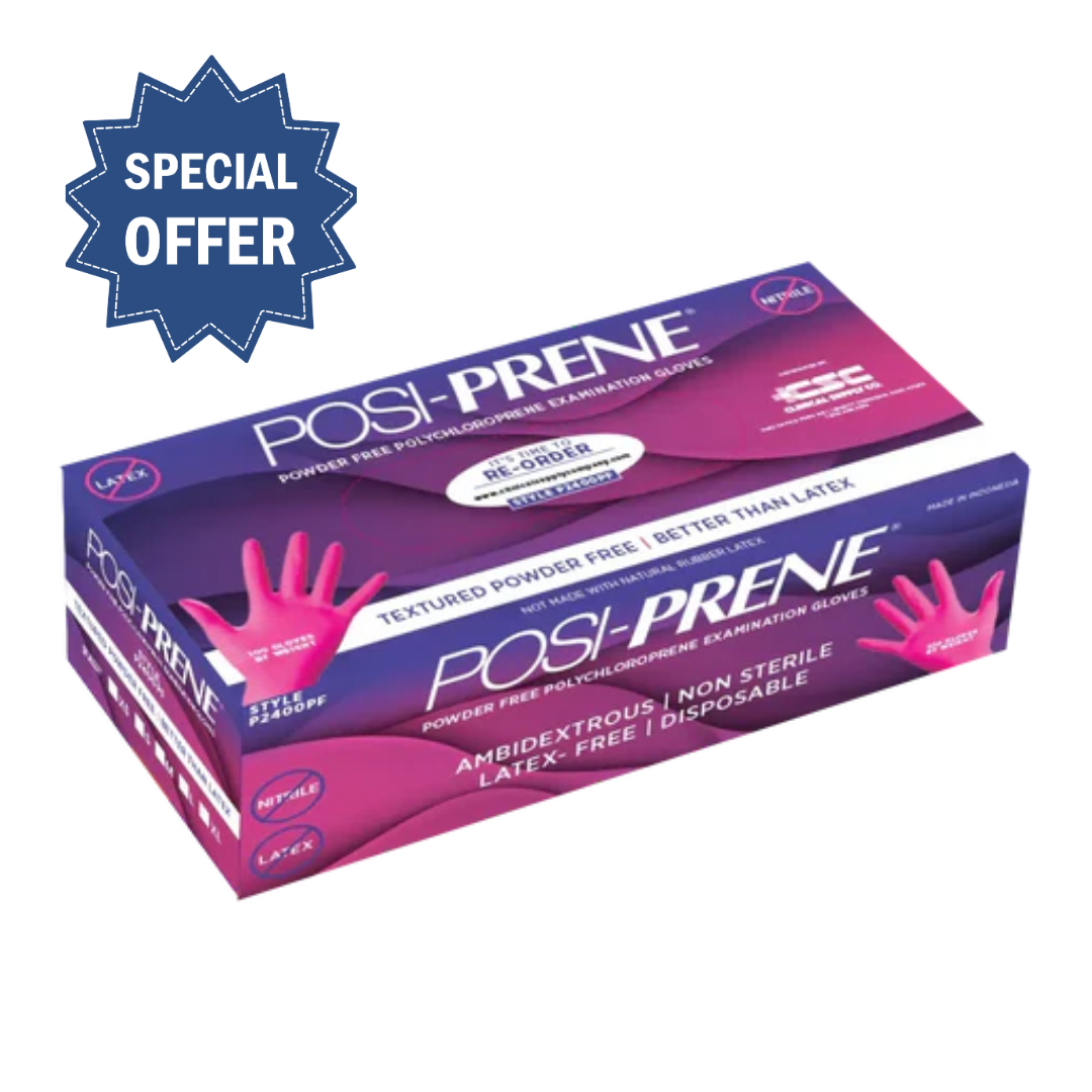 Posi-Prene® Pink Perfection: Powder/Latex-Free Polychloroprene Exam Gloves, 100 per box