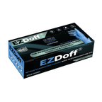 Box of EZ Doff nitrile examination gloves on a white background