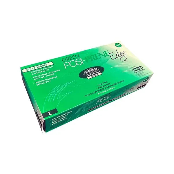 Posi-Prene Edge® Green: Polychloroprene Thin Film Technology for Enhanced Performance, 100 per box - Clinical Supply Company
