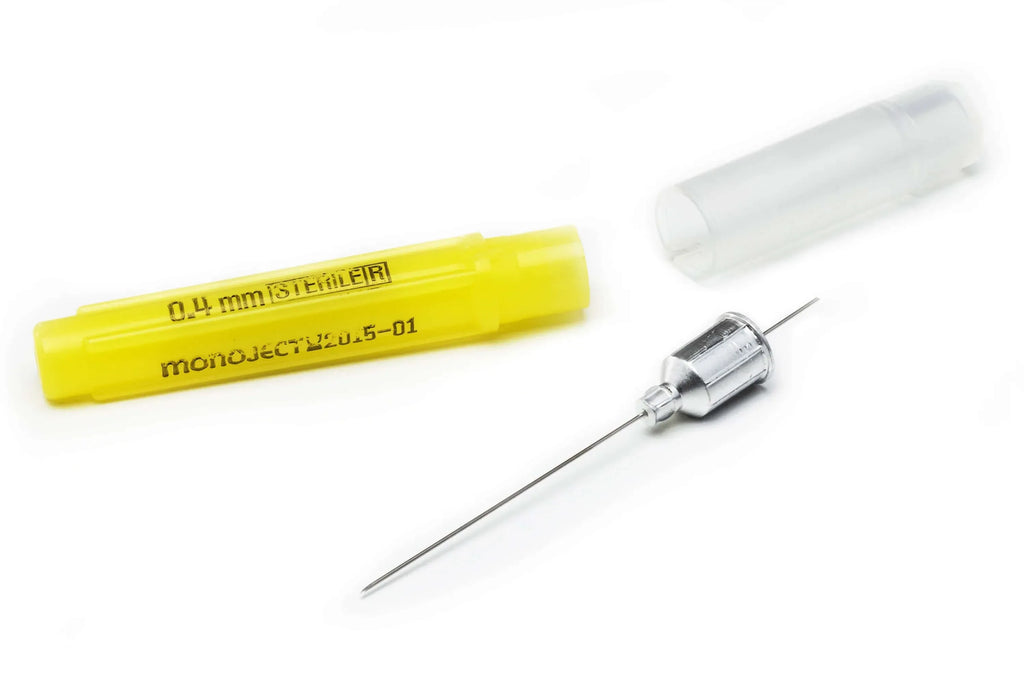 Monoject Needles #401 Metal Hub, 27ga, Long Yellow, 100 per box - Clinical Supply Company