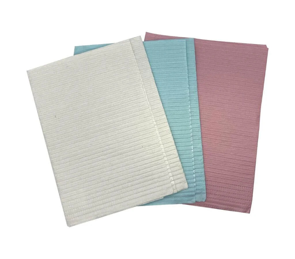 Crosstex Chain-Free Econoback Sani-Tab Patient Towels 2 Ply + Poly, 400 Per Case