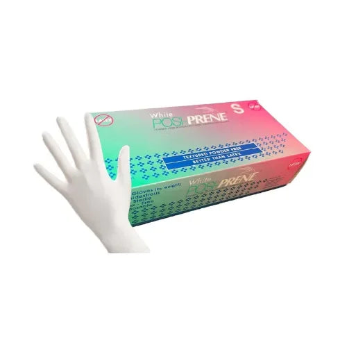 Posi-Prene® White Wonder: Powder/Latex-Free Polychloroprene Comfort Exam Gloves, 100 per box - Clinical Supply Company