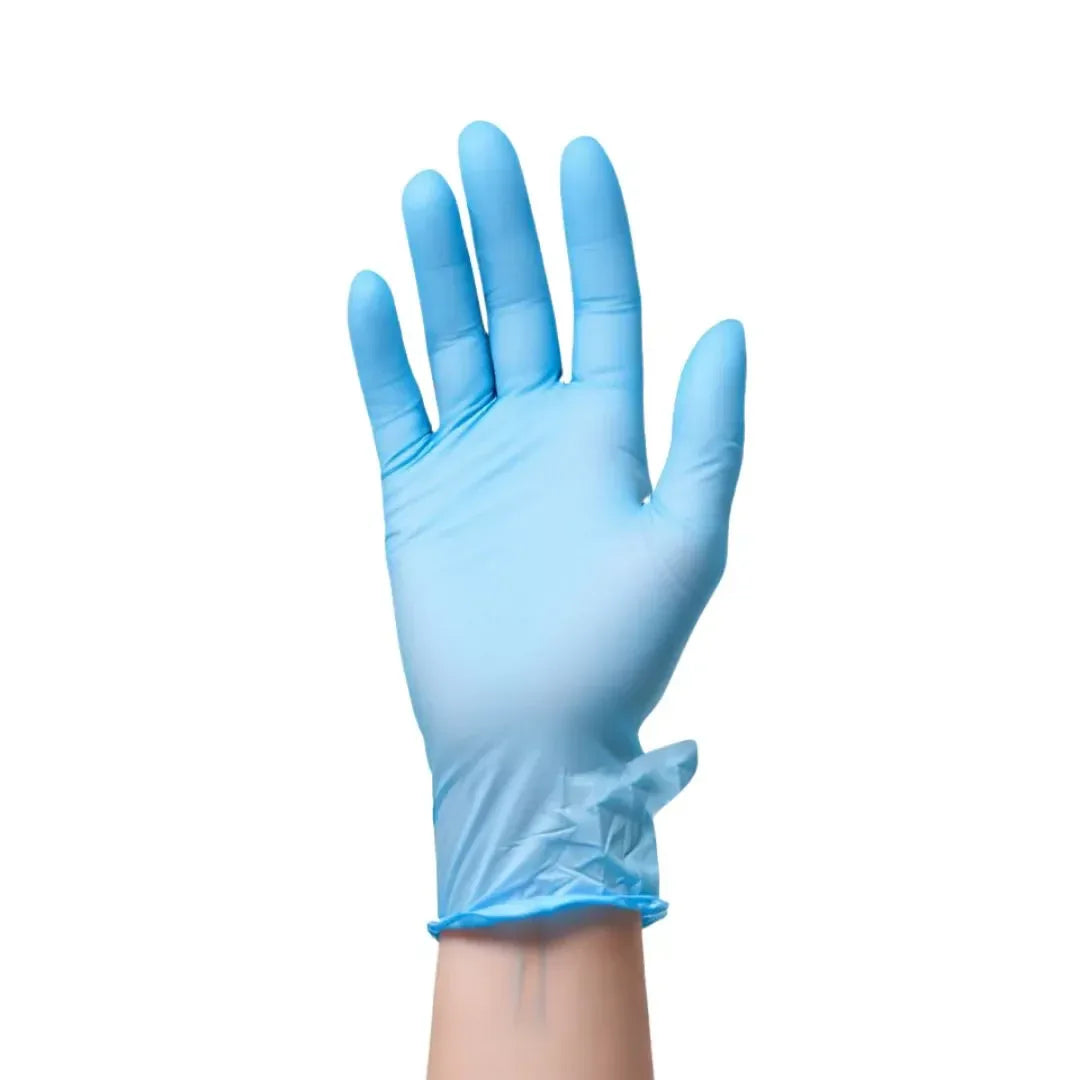 EZDoff Blue Nitrile Exam Gloves with Textured Doffing Aid, 200 per box