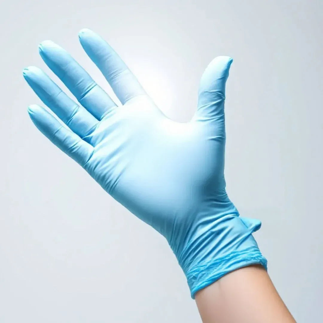 EZDoff Blue Nitrile Exam Gloves with Textured Doffing Aid, 200 per box