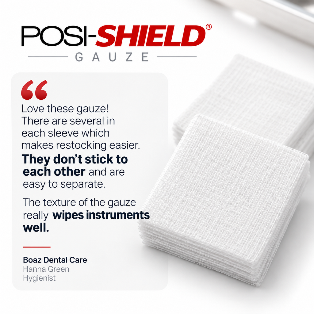 Posi-Shield® 2X2 Non-Woven Sponges, 4-Ply Non-Sterile, 200 Per Sleeve