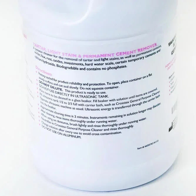 Crosstex Dental Implant Tartar and Stain Remover, biodegradable, 1 Gallon Bottle/3.785L - Clinical Supply Company