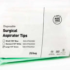 DHP Surgical Aspirator Tips Large 1/4", Green 25 Per Bag.