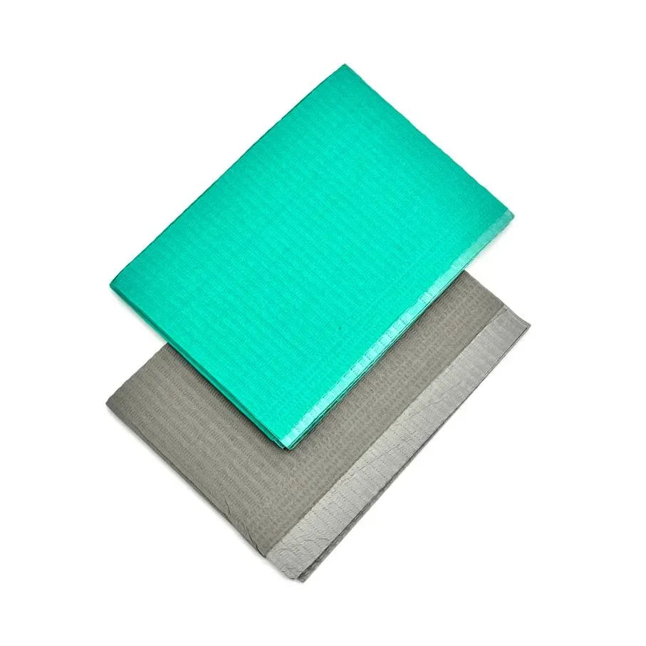 Posi-Guard® 2-Ply+Poly back Dental Bibs - 500 Bibs per Case in Green, Silver, Lavender or Blue, Unbeatable Quality - Clinical Supply Company