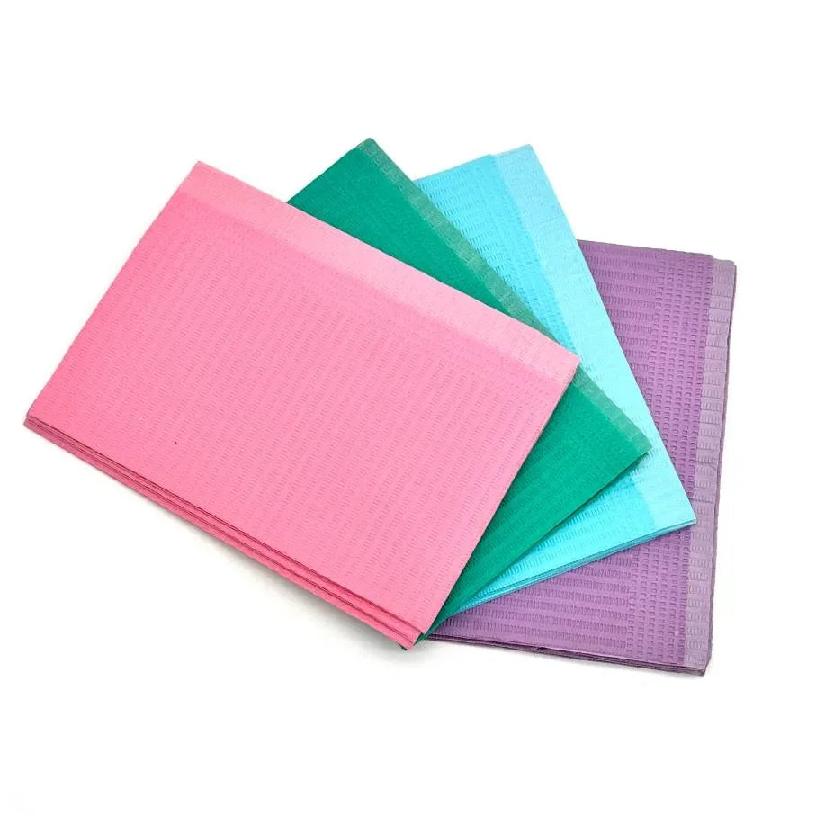 Posi-Guard Plus™ 3-Ply+Poly Back Dental Bibs - 500 Bibs per Case in Green, Dusty Rose, Blue, or Lavender, Unbeatable Quality - Clinical Supply Company