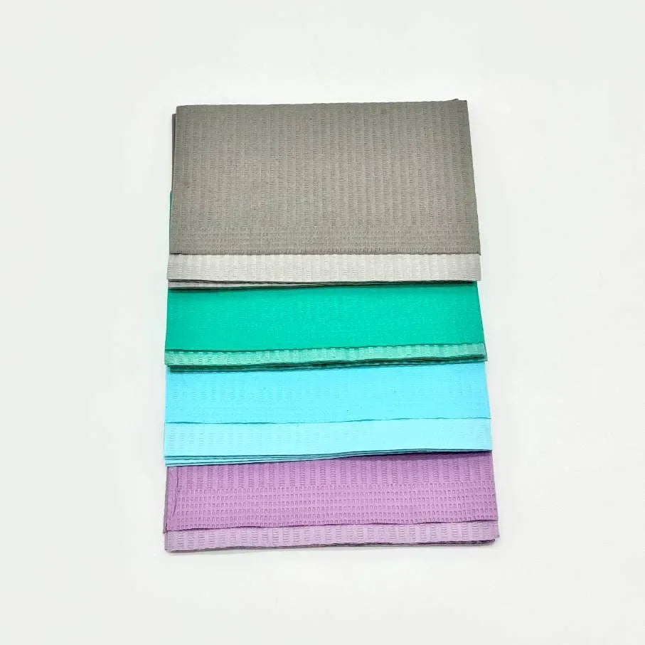 Posi-Guard® 2-Ply+Poly back Dental Bibs - 500 Bibs per Case in Green, Silver, Lavender or Blue, Unbeatable Quality - Clinical Supply Company