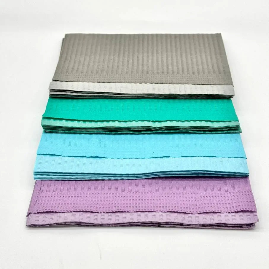 Posi-Guard® 2-Ply+Poly back Dental Bibs - 500 Bibs per Case in Green, Silver, Lavender or Blue, Unbeatable Quality - Clinical Supply Company