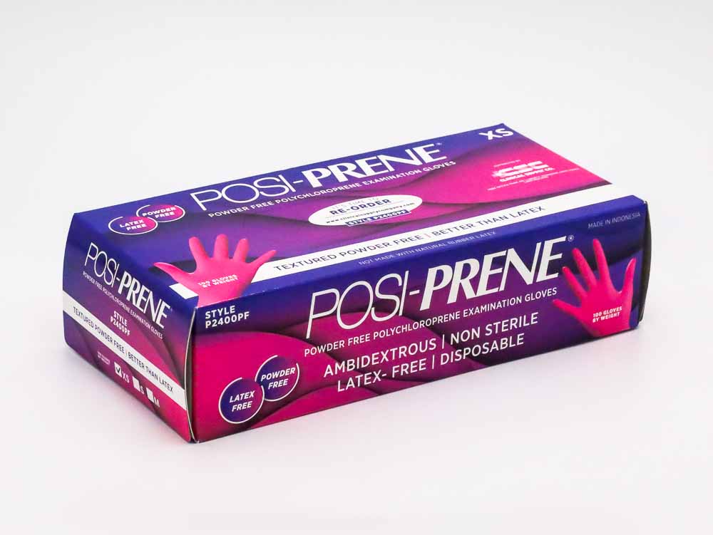Posi-Prene® Pink Perfection: Powder/Latex-Free Polychloroprene Exam Gloves, 100 per box