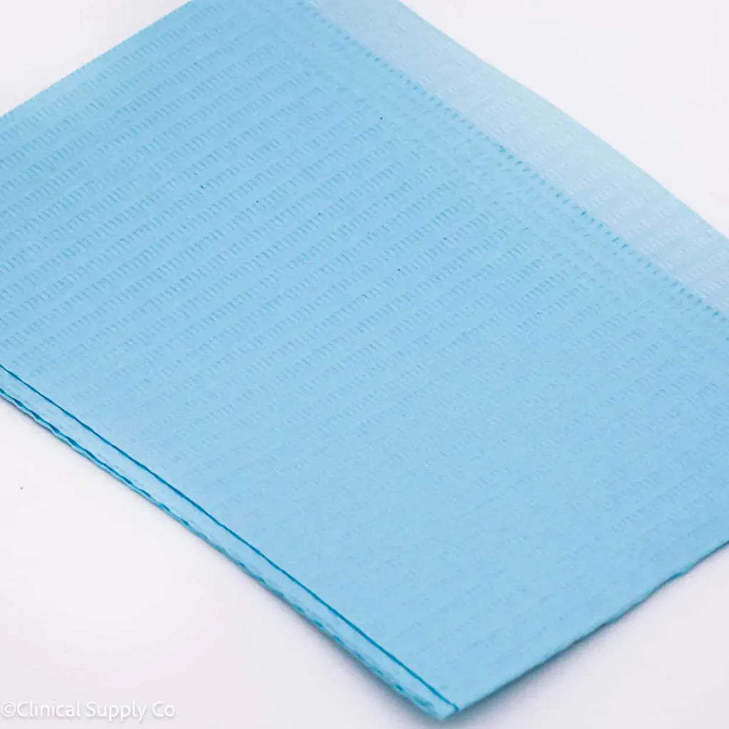 Posi-Guard® 2-Ply+Poly back Dental Bibs - 500 Bibs per Case in Green, Silver, Lavender or Blue, Unbeatable Quality - Clinical Supply Company