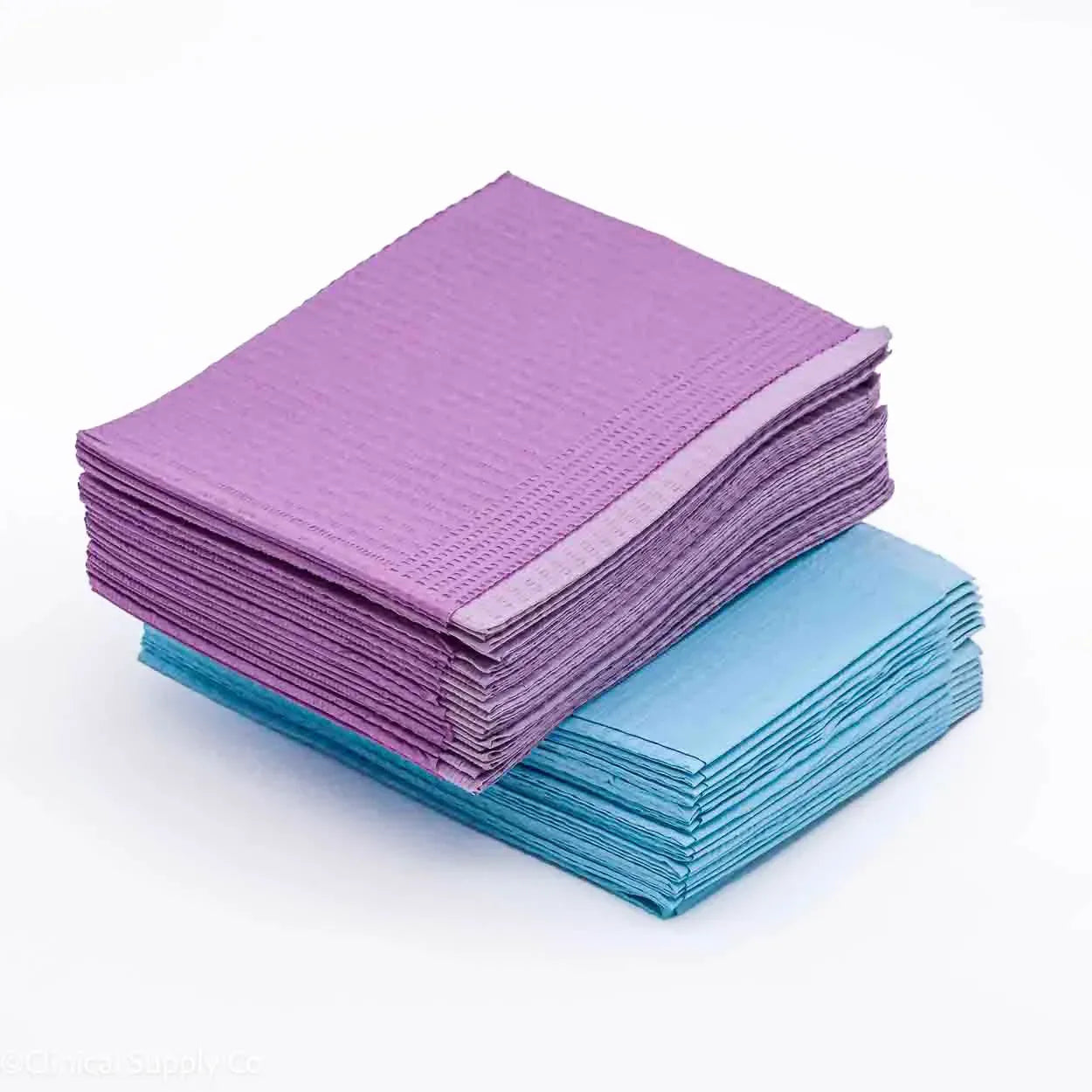 Posi-Guard® 2-Ply+Poly back Dental Bibs - 500 Bibs per Case in Green, Silver, Lavender or Blue, Unbeatable Quality - Clinical Supply Company