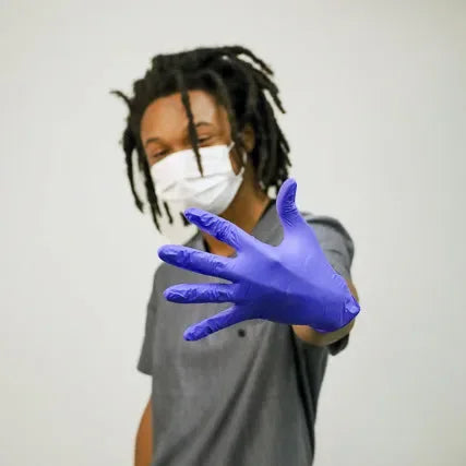 Posi-Shield Advanced™ Low Dermatitis Nitrile: Violet Blue Exam Gloves for Sensitive Skin, 100 per box - Clinical Supply Company