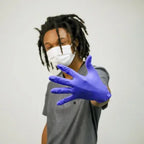 Posi-Shield Advanced™ Low Dermatitis Nitrile: Violet Blue Exam Gloves for Sensitive Skin, 100 per box - Clinical Supply Company