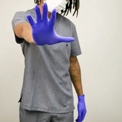 Posi-Shield Advanced™ Low Dermatitis Nitrile: Violet Blue Exam Gloves for Sensitive Skin, 100 per box - Clinical Supply Company