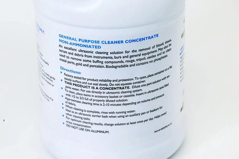 Crosstex General Purpose Ultrasonic Cleaner Concentrate, 1 Gallon Bottle/3.785L - Clinical Supply Company