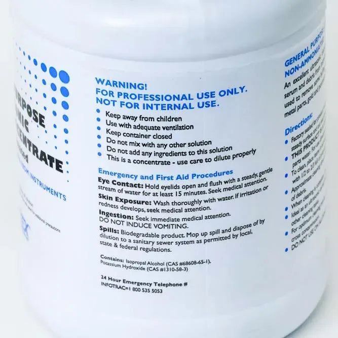 Crosstex General Purpose Ultrasonic Cleaner Concentrate, 1 Gallon Bottle/3.785L - Clinical Supply Company