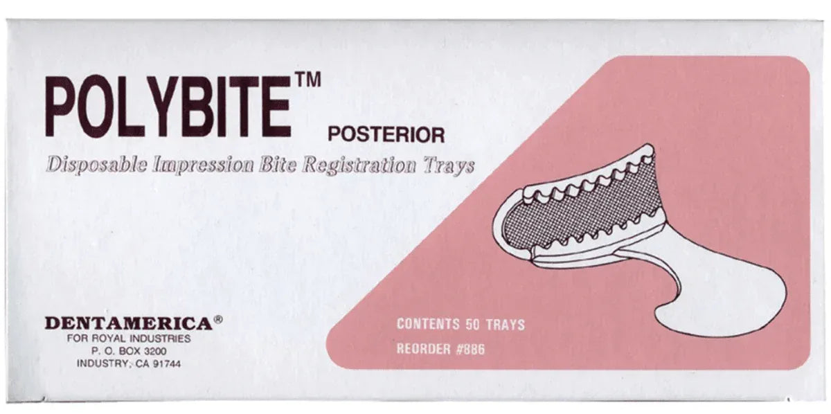 Polybite Disposable Posterior Impression Trays, 50 per box