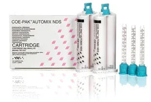 COE-PAK Automix NDS 2 -50ml Cartridges, 2 (50 ml) double barrel cartridges, 12 mixing tips