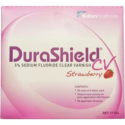DuraShield CV 5% Sodium Fluoride Clear Varnish, Strawberry 50 per box