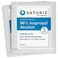 Alcohol wipes, saturix by FG clean wipes, 8" x  6", 96% IPA, sigle-use, sachet packs