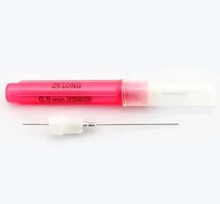 Monoject Needles #401 Metal Hub, 25ga, Short Red, 100 per box