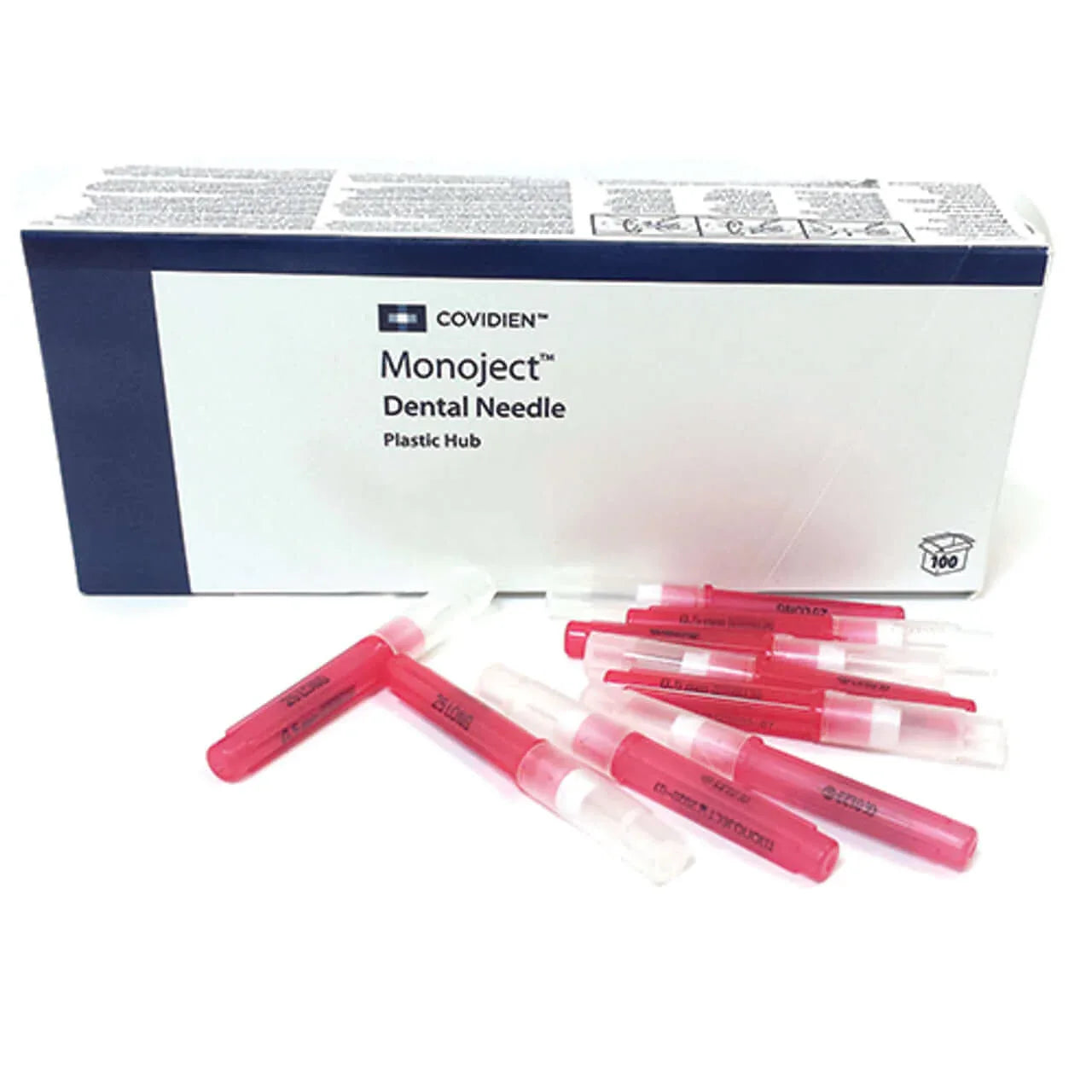 Monoject Needles #401 Metal Hub, 25ga, Short Red, 100 per box