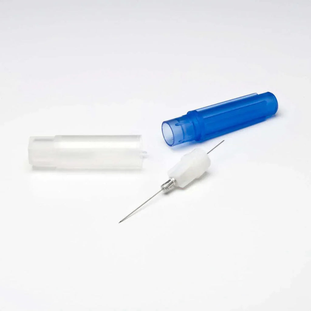 Monoject Needles #401 Metal Hub, 30ga, Short Blue, 100 per box